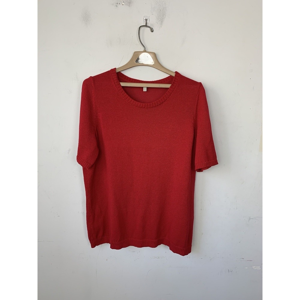 Talbots‎ Womens Sweater 1X Red Linen Blend Spring Career Preppy Valentines Day